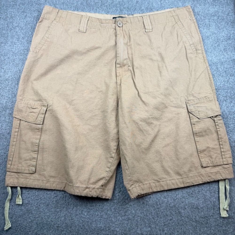 Burnside‎ Cargo Shorts Men's 42 Tan Ripstop Multi Pocket Utility Casual Outdoor